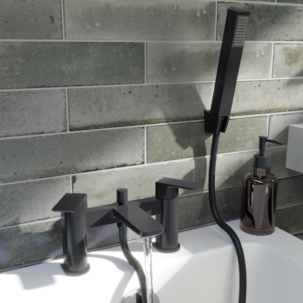 Mode Foster II black bath shower mixer tap