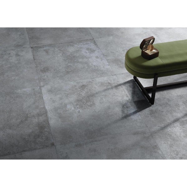 RAK Detroit metal light grey lapatto wall and floor tile 600mm x 600mm