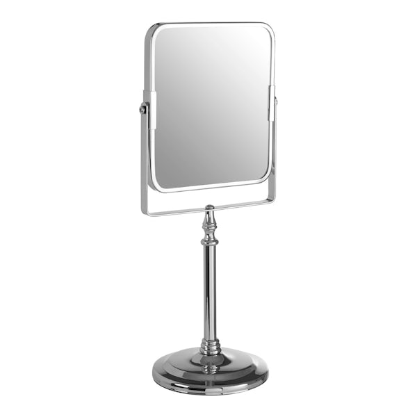 Square tall vanity mirror with traditional finish