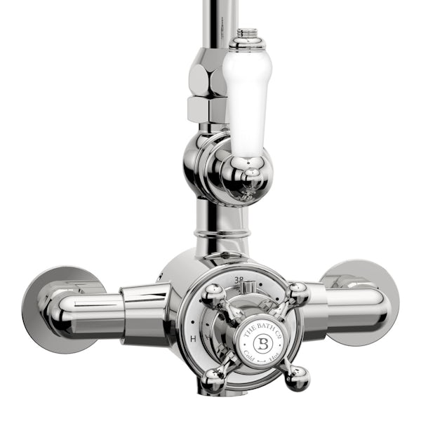 The Bath Co. Winchester rain can exposed riser rail shower system