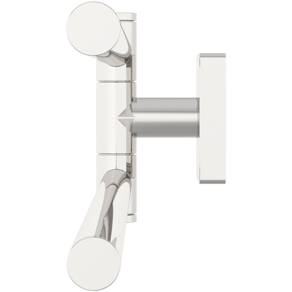 Accents square plate contemporary double towel rail