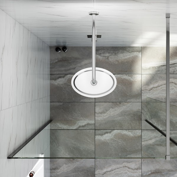 Mode Renzo oval slim stainless steel shower head 300mm