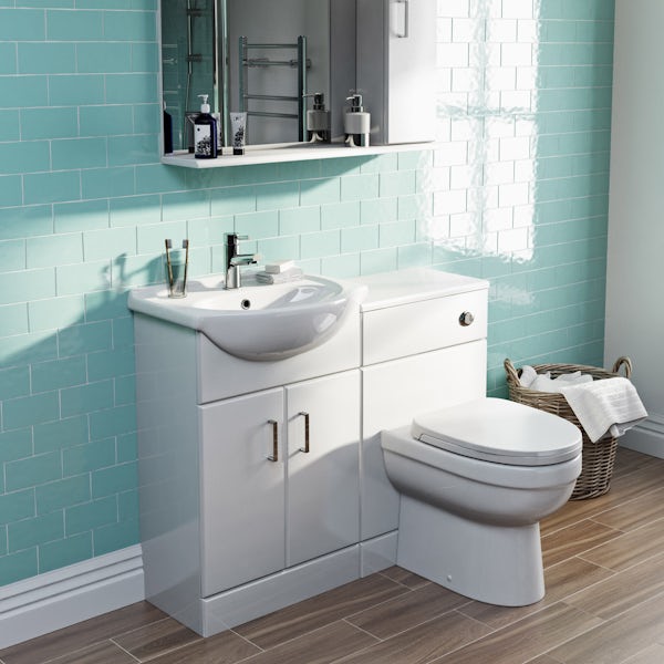 Orchard Eden white 1060mm combination with Eden back to wall toilet and soft close seat