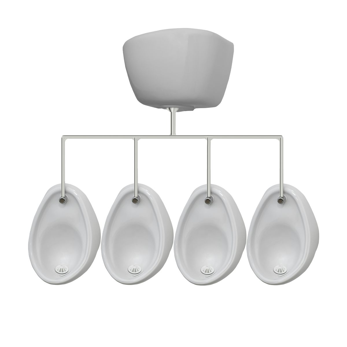 Kirke Curve complete top in exposed urinal 400mm pack for 4 bowls