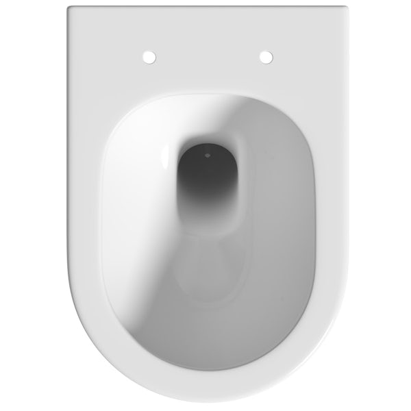 Orchard Derwent round rimless wall hung toilet with soft close seat