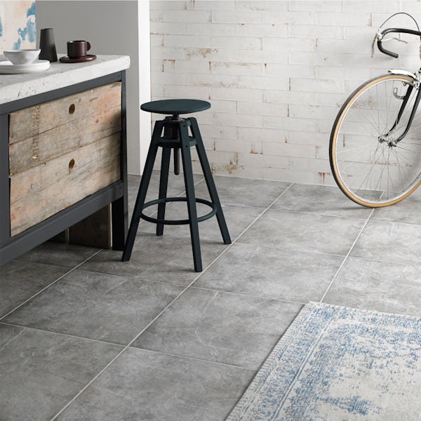 British Ceramic Tile Industrial grey matt floor tile 498mm x 498mm