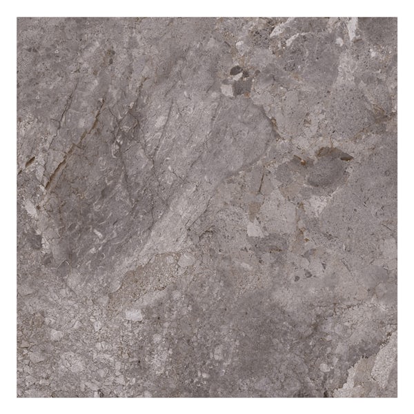 British Ceramic Tile Flint HD grey gloss floor tile 498mm x 498mm