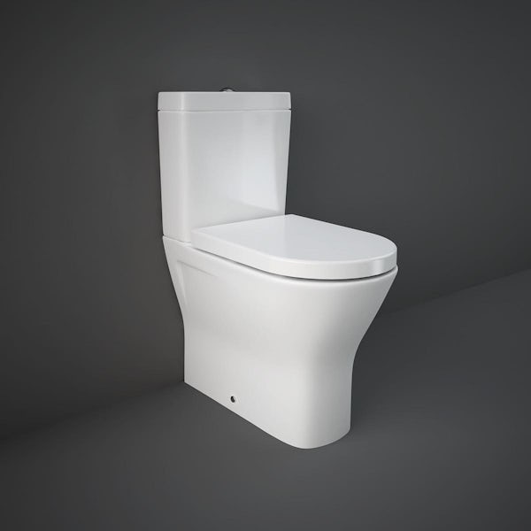 RAK Resort rimless maxi close coupled toilet and soft close seat