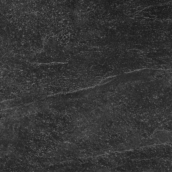 Calcolo Malham slate black porcelain wall and floor tile 600 x 600mm