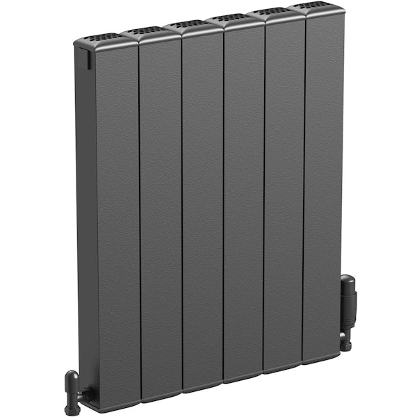 The Heating Co. Edmonton horizontal textured black aluminium radiator