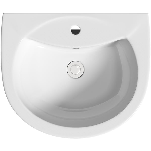 Clarity II close coupled toilet suite with full pedestal basin 530mm