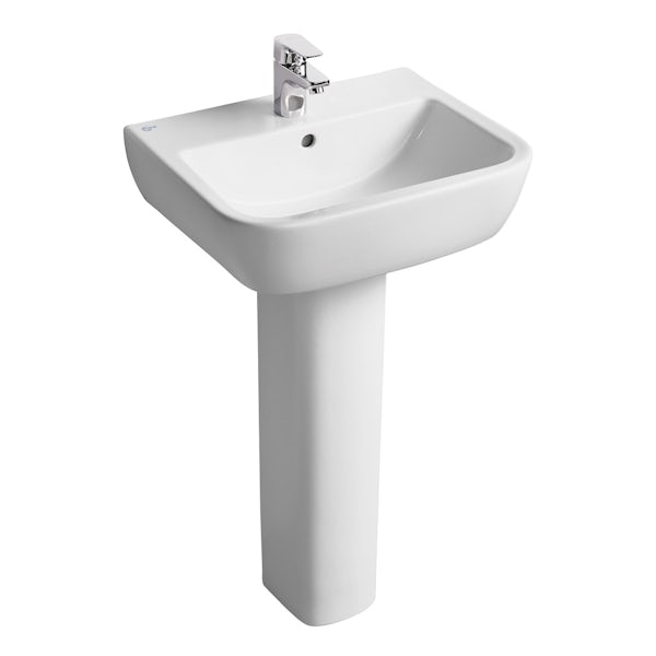 Ideal Standard Tempo 1 tap hole full pedestal basin 550mm