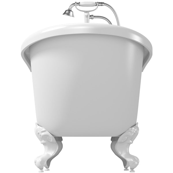 The Bath Co. Winchester roll top bath with white ball and claw feet offer pack