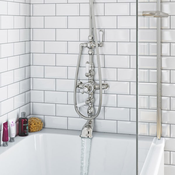 The Bath Co. Winchester rain can dual valve shower bath system