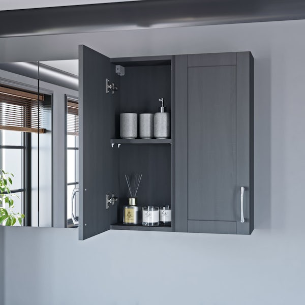 The Bath Co. Newbury dusk grey wall cabinet 300mm