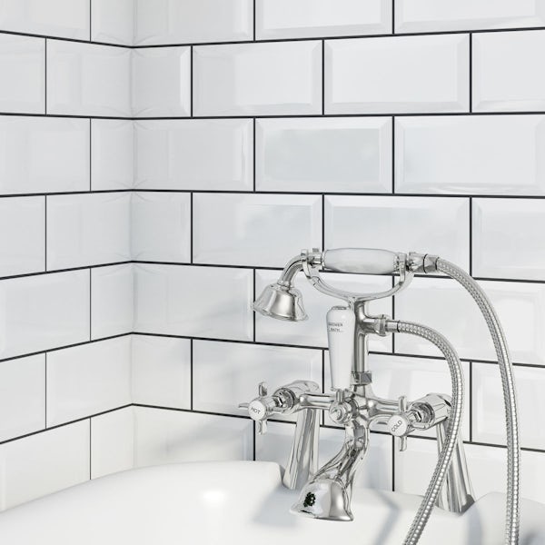 British Ceramic Tile Metro bevel white gloss tile 100mm x 200mm