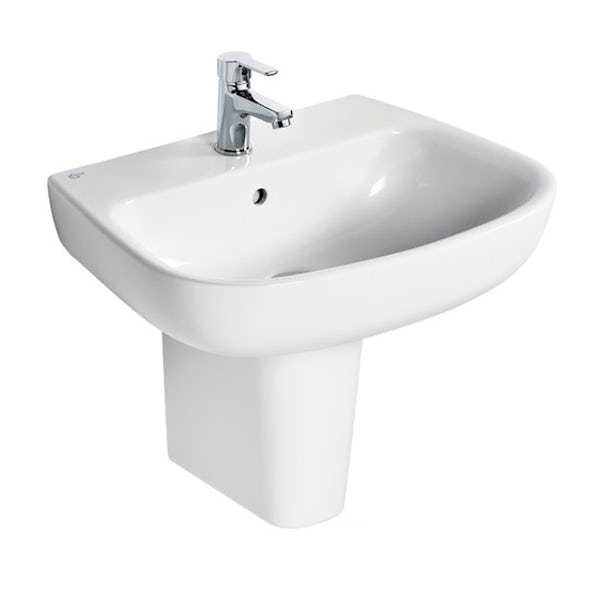 Ideal Standard Studio Echo left hand shower bath suite with semi pedestal basin 1700 x 800