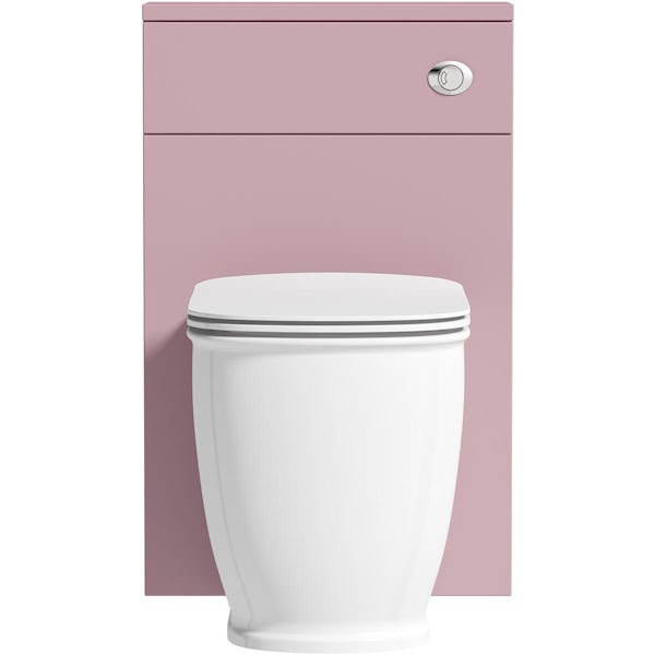 The Bath Co. Ascot pink back to wall unit and Beaumont toilet with soft close seat
