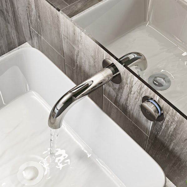 Mode Touch digital thermostatic wall mounted basin mixer tap