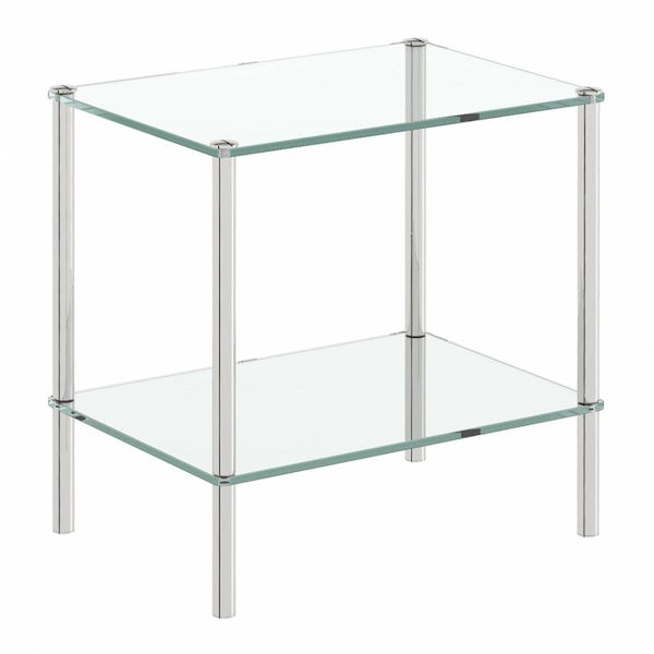 Options Freestanding Square 2 Glass Shelf Unit