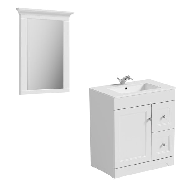 The Bath Co. Winchester white vanity unit and basin 760mm with mirror
