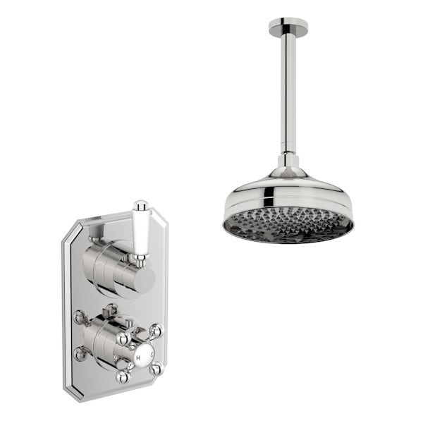 The Bath Co. Camberley concealed thermostatic mixer shower with ceiling arm