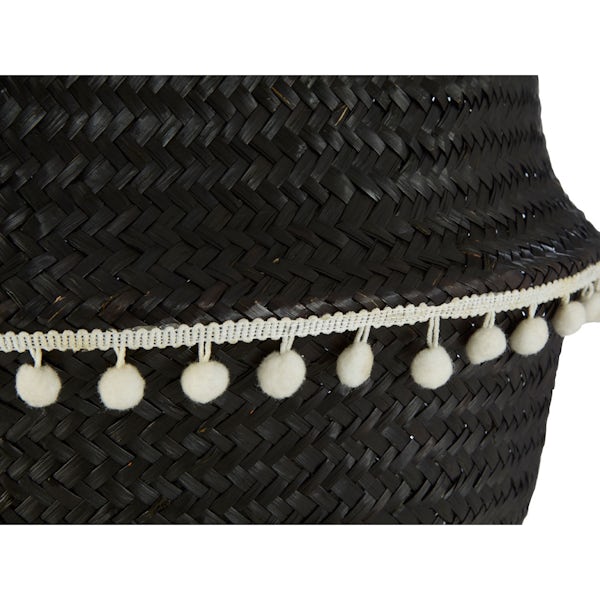 Large black seagrass basket