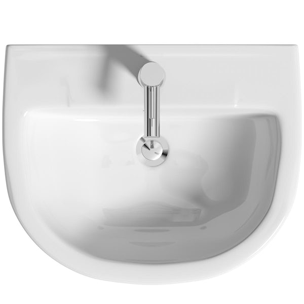 Orchard Eden II 560 semi pedestal basin with 1 tap hole