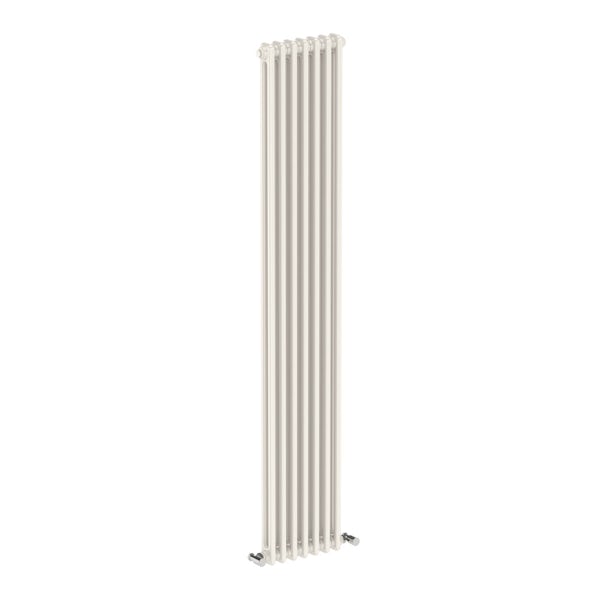 Dulwich vertical white double column radiator 1800 x 335