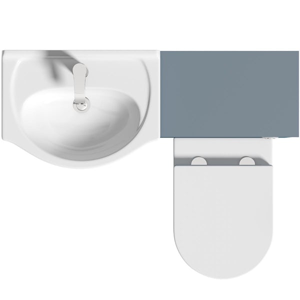 Orchard Lea ocean blue furniture combination and Contemporary back to wall toilet with seat