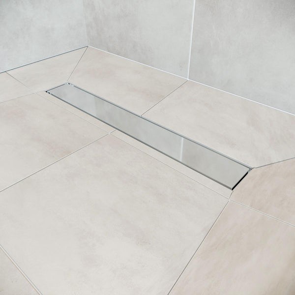 Orchard rectangular wet room tray former with 600mm linear end waste position
