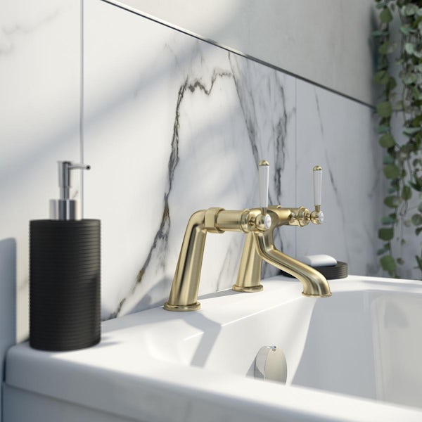 The Bath Co. Aylesford Vintage brushed brass bath mixer tap