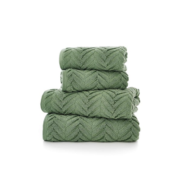 The Lyndon Company Catalonia 650gsm sculpted zero twist towel bale green