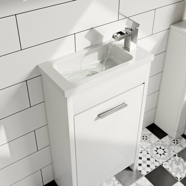 Clarity white cloakroom unit with basin