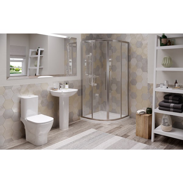 Ideal Standard Tesi complete ensuite suite with quadrant enclosure, tray, shower, tap and wastes
