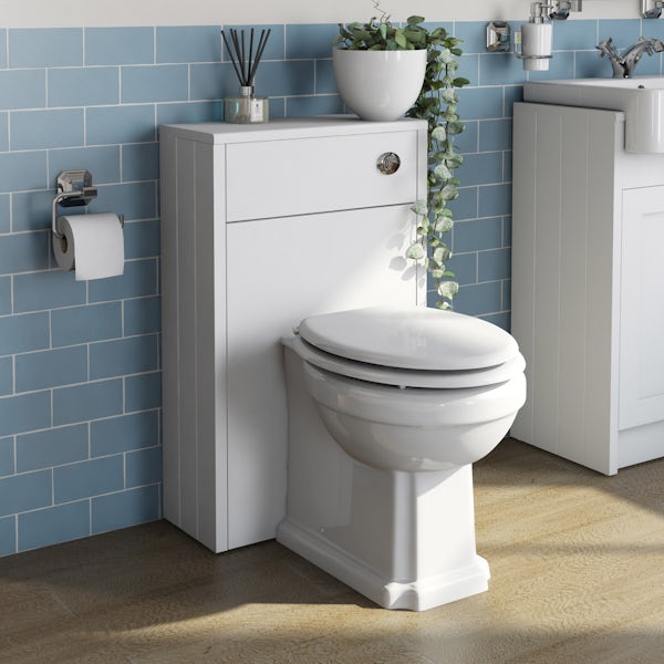The Bath Co. Dulwich matt white slimline back to wall toilet unit 500mm