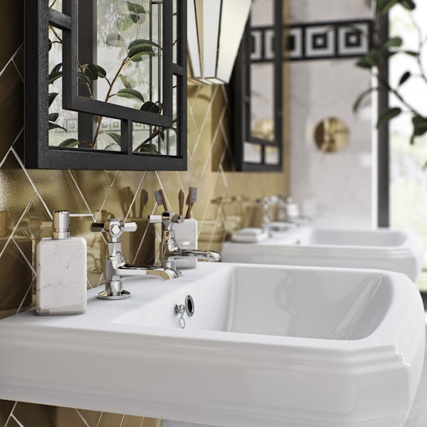 The Bath Co. Beaumont basin pillar taps with waste