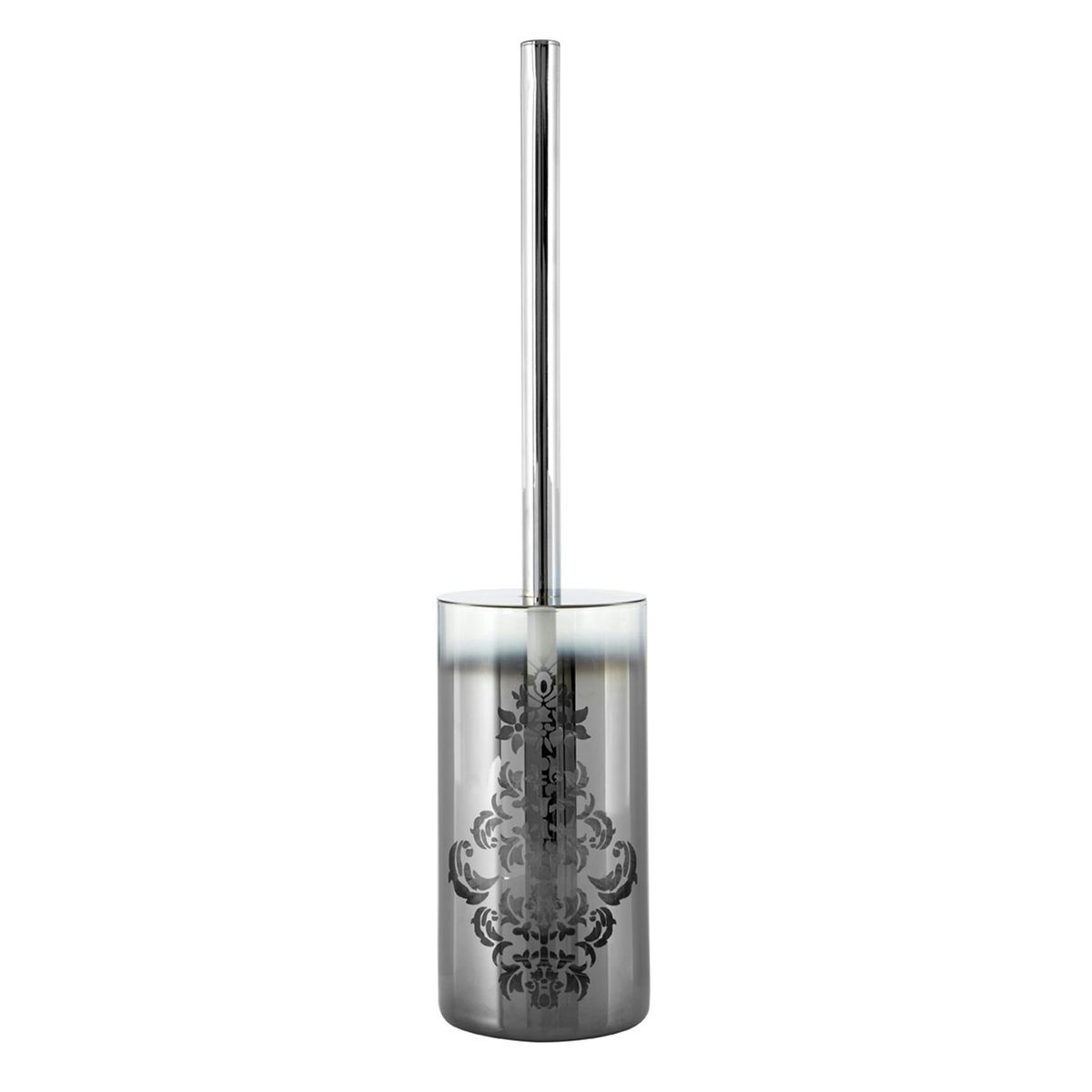 Accents Elissa glass silver toilet brush holder