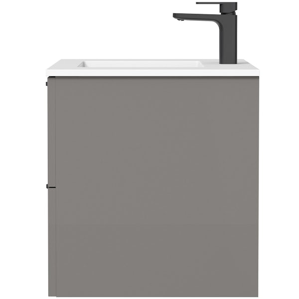 Mode Meier grey wall hung vanity unit and basin 900mm