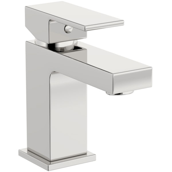 Kirke Cube WRAS basin mixer tap with slotted waste