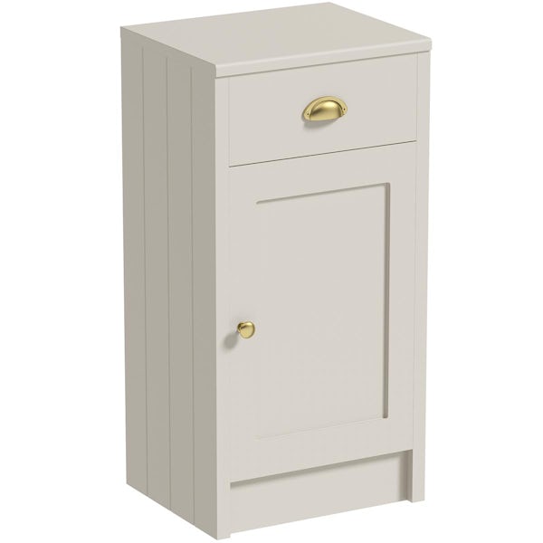 Orchard Dulwich stone ivory storage unit 800 x 400mm - brushed brass