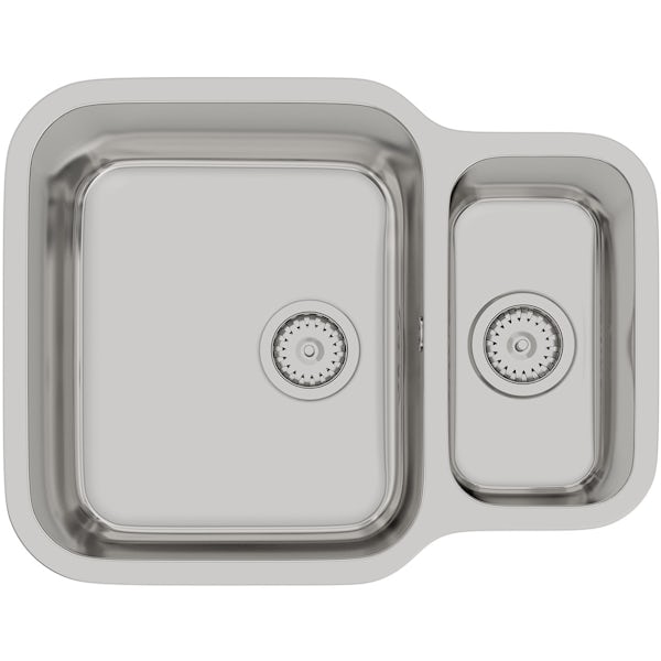 Tuscan Florence stainless steel 1.5 bowl universal undermount kitchen sink
