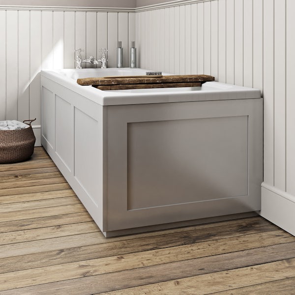 The Bath Co. Camberley white wooden straight bath end panel 700mm