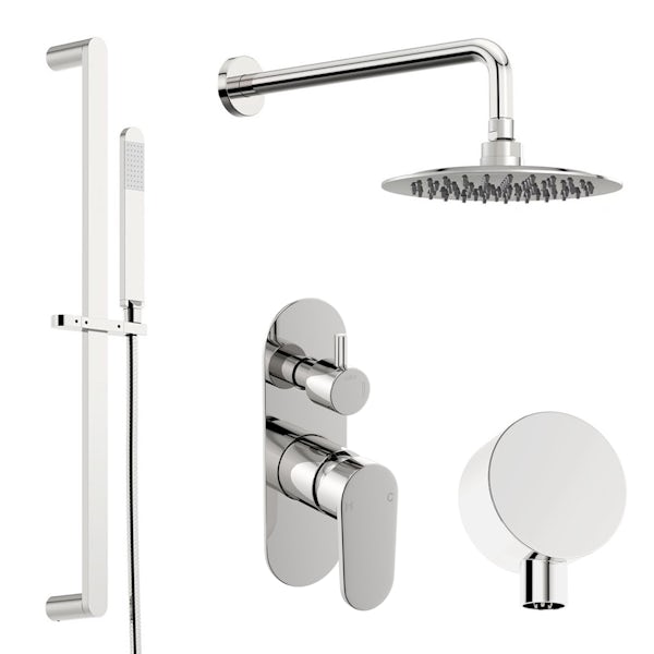 Spa Round Manual Shower Valve with Diverter and Wall Shower Set