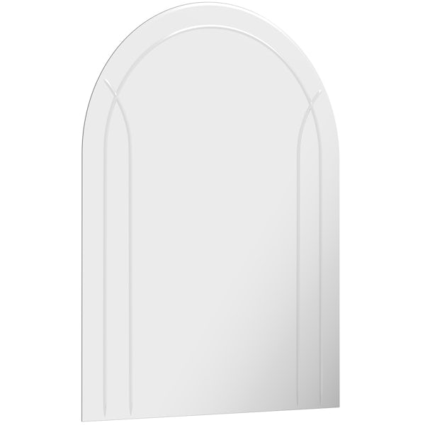 Accents bevelled edge arched mirror with with etching 60 x 45cm