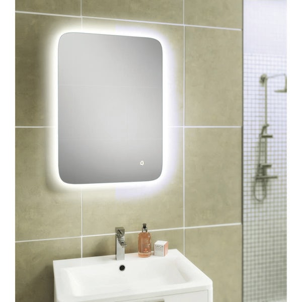 HiB Ambience curved LED illuminated mirror 500 x 700mm