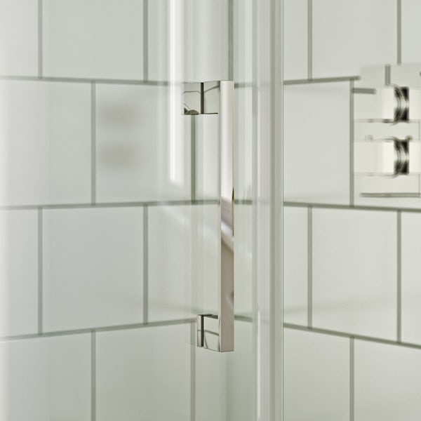 Mode Harrison 8mm left handed offset quadrant shower enclosure with stone tray
