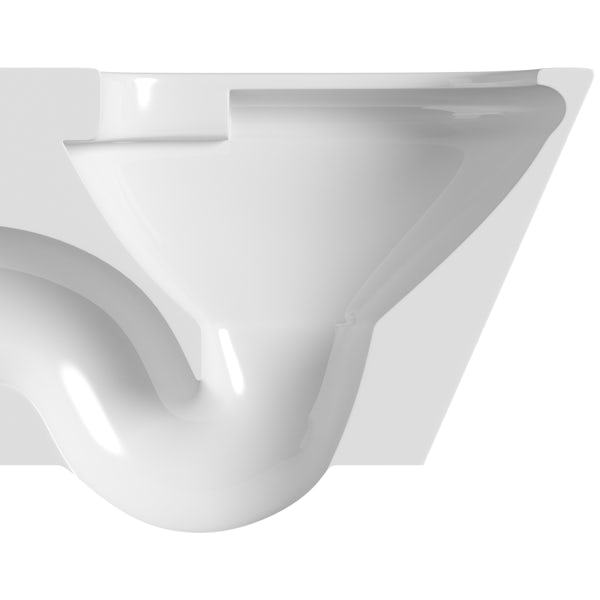 Mode Tate rimless wall hung toilet, Grohe frame and Skate Cosmopolitan push plate 0.82m