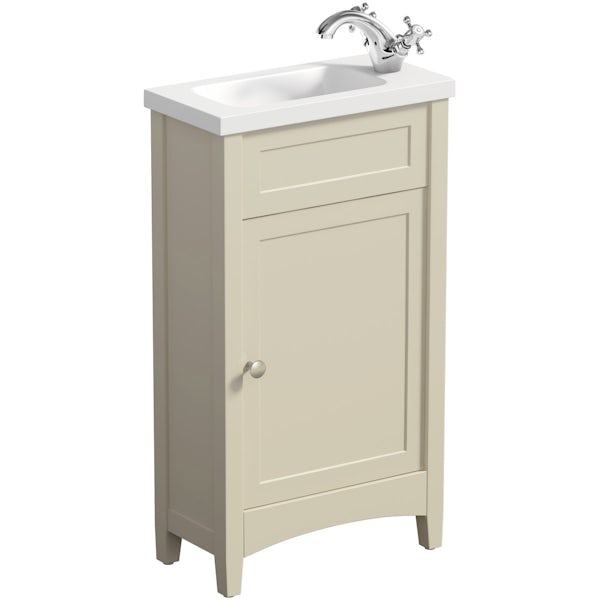The Bath Co. Camberley satin ivory cloakroom unit with Traditional close coupled toilet