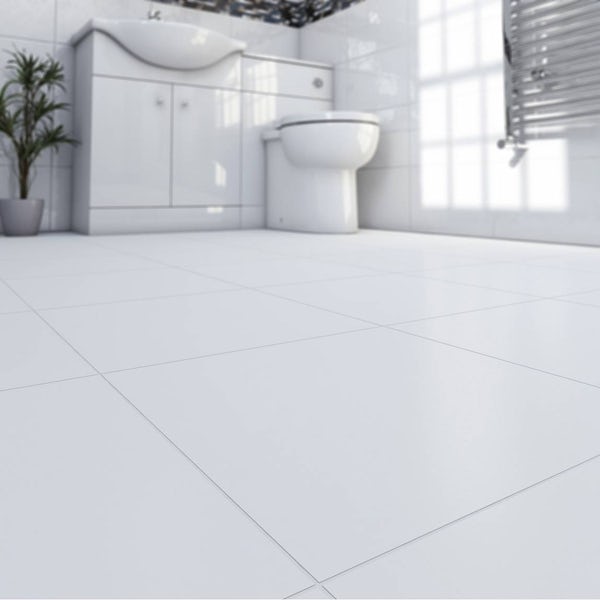 Oria Matte Super White Ceramic Floor Tile 33cm x 33cm
